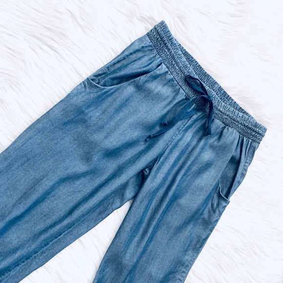 Anthropologie Cloth & Stone Blue Tencel Joggers - Picture 3 of 10